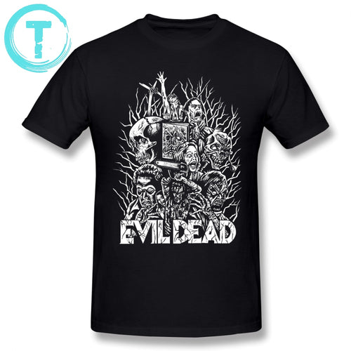 Evil Dead T Shirt Evil Dead T-Shirt 4xl Print Tee Shirt Men Awesome Summer 100 Cotton Short Sleeves Tshirt