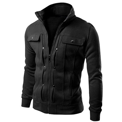2019 New Arrival Men's Stand Collar Zipper Tracksuit  Casual Jacket Coat for Winter Warm Men Jacket Outwear