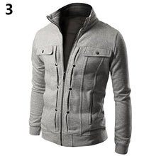 Load image into Gallery viewer, 2019 New Arrival Men's Stand Collar Zipper Tracksuit  Casual Jacket Coat for Winter Warm Men Jacket Outwear