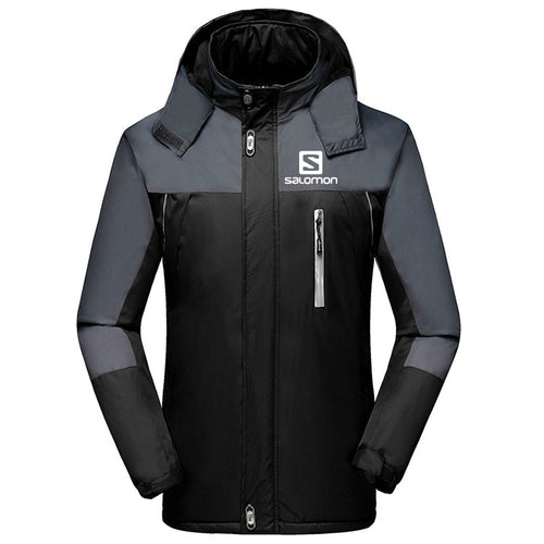 2019 Men's Jackets Waterproof Spring Salomon Printed Hooded Coats Men Women Outerwear Salomon Solid Casual Brand Male Clothing