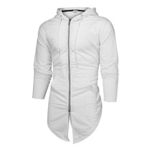 Load image into Gallery viewer, Men Splicing Hooded Solid Trench Coat Jacket Cardigan Long Sleeve Outwear Blouse Casual Open Stitch Jacket Men reflective jacket