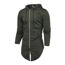 Load image into Gallery viewer, Men Splicing Hooded Solid Trench Coat Jacket Cardigan Long Sleeve Outwear Blouse Casual Open Stitch Jacket Men reflective jacket
