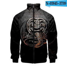 Load image into Gallery viewer, Cobra Kai Bomber Jacket Men Snake 3D Print Zipper Retro Coat Spring 2019 Harajuku Long Sleeve Plus Size Short Biker Jackets