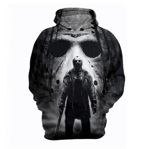 2019 Hot New Customize Design Halloween 3D Horror Jason Printed Hoodies Fashion Pullovers Tops Men Clothing Drop Shipping