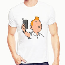 Load image into Gallery viewer, Tintin  T Shirts Men Harajuku Funny Print Tshirt Men Hip Hop Streetwear Tee Shirt Homme Tops