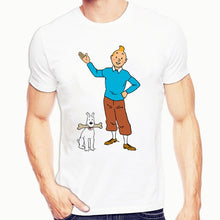Load image into Gallery viewer, Tintin  T Shirts Men Harajuku Funny Print Tshirt Men Hip Hop Streetwear Tee Shirt Homme Tops