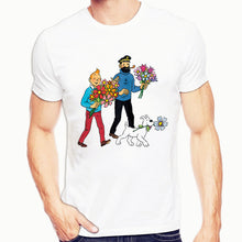 Load image into Gallery viewer, Tintin  T Shirts Men Harajuku Funny Print Tshirt Men Hip Hop Streetwear Tee Shirt Homme Tops