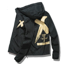 Load image into Gallery viewer, Autumn Men Women Hooded Jacket Fashion Hip Hop Jacket Youth Boys Printing College Casual Coat Windbreaker Zipper Black White Red