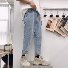 Load image into Gallery viewer, 2018 New Fashion Four Seasons Loose Men Jeans Washed Cotton Casual Light Blue Cowboy Pants Zipper Jeans M-2XL Free Shipping