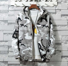 Load image into Gallery viewer, 2019 Spring Autumn Mens Casual Camouflage Hoodie Jacket Men Plus Size 3XL Waterproof Windbreaker Coat Male jaqueta masculina
