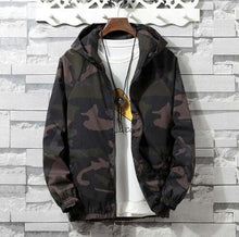 Load image into Gallery viewer, 2019 Spring Autumn Mens Casual Camouflage Hoodie Jacket Men Plus Size 3XL Waterproof Windbreaker Coat Male jaqueta masculina
