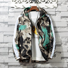 Load image into Gallery viewer, 2019 Spring Autumn Mens Casual Camouflage Hoodie Jacket Men Plus Size 3XL Waterproof Windbreaker Coat Male jaqueta masculina
