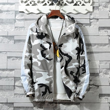 Load image into Gallery viewer, 2019 Spring Autumn Mens Casual Camouflage Hoodie Jacket Men Plus Size 3XL Waterproof Windbreaker Coat Male jaqueta masculina