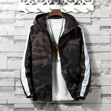 Load image into Gallery viewer, 2019 Spring Autumn Mens Casual Camouflage Hoodie Jacket Men Plus Size 3XL Waterproof Windbreaker Coat Male jaqueta masculina